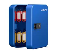 Uniclife Armoire à Clés 20 Emplacements avec Serrure à Combinaison Réinitialisable Boîte de Sécurité Numérique Noire en Acier Organisateur de Clés avec Étiquettes Colorées et Crochets