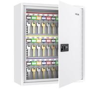 Uniclife Armoire à clés 60 compartiments avec serrure à combinaison et clés réinitialisables - Organisateur de clés avec étagères réglables - Étiquettes colorées et crochets blancs