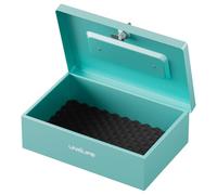 Uniclife Boîte à Documents Coupe-feu avec Serrure, 32 x 21 x 9,9 cm | 2 clés incluses, acier revêtu par poudre, poignée en plastique, pour objets de valeur certificats espèces