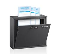 Uniclife Boîte à Suggestions Murale avec Serrure à Combinaison Réinitialisable, Boîte aux Lettres Sécurisée pour Bureau Maison Événements, en Acier pour Dons Votes et Documents