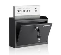 Uniclife Boite aux Lettres Murale avec Serrure Cle Porte Journaux Boite a Suggestions Fentes Hautes Depot de Cles Coffre Securise Boite a Dons Metal Urne pour Bureau et Evenements