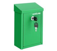 Uniclife Boîte de dépôt de clés verte en métal avec serrure à clé pour l'extérieur, boîtes de collecte de dons, boîtes à suggestions sécurisées, boîte aux lettres murale avec fente supérieure, boîtes