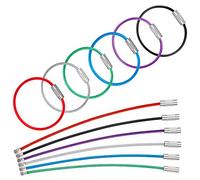 Uniclife Câble Porte-Clés 12 cm en Fil Métallique en 6 Couleurs Différentes Porte Clés en acier inoxydable pour randonnée en plein air porte-clés résistant et connectable pour les bagages 12 pièces
