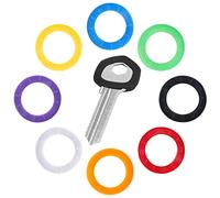 Uniclife Couvre Clef 24 Pièces Cache Clef Ronds de 2,3 cm Identification Clef Capuchon Clé pour Petites Clés Plates et Rondes (ne Conviennent pas aux Clés Carrées ou de Forme Irrégulière), 8 Couleurs
