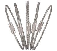 Uniclife Lot de 10 Câbles Porte-Clés en Fil Métallique de 15 cm Grand Porte-Clés en Acier Inoxydable pour Randonnée en Plein Air