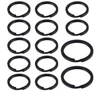 Uniclife Lot de 14 anneaux porte-clés plats noirs 25 mm/32 mm, acier robuste