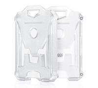 Uniclife Lot de 2 Porte Badges Robuste Étui Vertical en Plastique dur avec Double Fenêtre Transparente et Clip Serré Porte Carte Navigo Stable pour Bureau École Cartes d'Identité Cartes de Crédit
