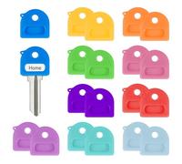 Uniclife Lot de 20 capuchons de protection de clés de 2,5 cm colorés avec inscription - Douces et extensibles - Pour clés standard - 10 couleurs (ne convient pas aux formes spéciales)