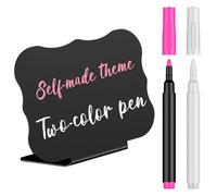 Uniclife Lot de 20 Mini-Panneaux Ardoise pour Aliments, Petits Panneaux Ardoise avec Marqueurs à Craie, Panneaux Alimentaires PVC Mat Réutilisables Étiquettes Alimentaires pour Buffet de Fête Mariage