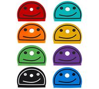 Uniclife Lot de 24 caches de clés en forme de visage souriant en 8 couleurs assorties pour étiquettes de clés de maison
