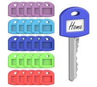 Uniclife Lot de 25 capuchons de clé de 2,5 cm avec étiquettes, housses souples et extensibles pour clés de maison, protections mignonnes pour clés standard (ne convient pas aux clés de forme étrange