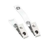 Uniclife Lot de 50 clips en métal avec sangles en PVC transparent - Porte-badges d'identification à double trou et clips robustes pour étiquettes d'identification