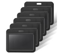 Uniclife Lot de 6 Porte Badge Coulissant Étui en Plastique Dur Horizontal Noir avec Fenêtre Transparente Porte Carte Navigo pour Bureau École Carte de Crédit d'Identité et Permis de Conduire