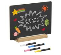 Uniclife Panneau d'ardoise de table A4 Support et Marqueurs de Craie 21,1 cm × 29,7 cm Panneau Bois Double Face pour Tables Grand Tableau à Messages Réutilisable Panneau Menu Bar Restaurant Mariage