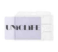 Uniclife Porte Badge Horizontal à 2 Cartes avec Fente pour le Pouce Protecteur de Boîtier PC Transparent Rigide pour ID d'Ecole de Bureau Cartes de Crédit Licences Passes, Lot de 2