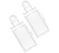 Uniclife Porte Badge Verrouillable Étui en Plastique dur Vertical & Horizontal avec Épingle à Clé Porte Carte Navigo pour Bureau École l'Étudiant Cartes d'identité et Cartes de Crédit, 2 Paquets