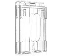 Uniclife Porte-badge vertical à 2 cartes avec fente pour le pouce Protecteur de boîtier PC transparent rigide pour ID d'école de bureau Cartes de crédit Licences Passes, Lot de 2