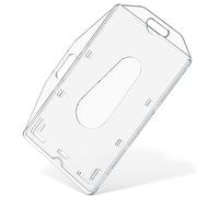 Uniclife Porte Badge Vertical et Horizontal à une carte avec fente pour le pouce Protecteur de boîtier PC transparent rigide pour ID d'école de bureau Cartes de crédit Licences Passes, Lot de 5