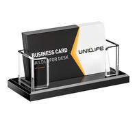 Uniclife Porte cartes de visite en acrylique transparent pour bureau support horizontal 1 emplacement organiseur de cartes capacité 60 cartes parfait pour bureau professionnel maison et exposition