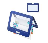 Uniclife Porte-cartes d'identité avec fenêtres double face horizontales en plastique rigide Bleu Coque de protection pour bureau, école, crédit, proximit onduite et cartes d'identité, 1 pièce