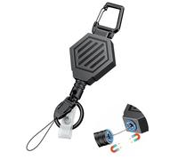 Uniclife Porte-Clés Rétractable Haute Résistance avec Fermeture Magnétique Dérouleur Tactique Porte-Badge Clip Mousqueton Magnétique jusqu 0.45 kg Bobine Ressort Acier Inoxydable 79 cm Anneau Clés