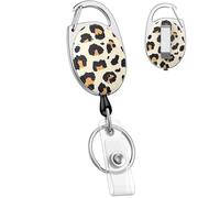 Uniclife Porte-Clés Rétractable Mignon, Porte-Badges Rétractables Léopard
