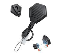 Uniclife Porte-clés rétractable très résistant fermeture magnétique Enrouleur badge rétractable jusqu'à 454 g Porte-badge magnétique Enrouleur cordon en Dyneema de 89 cm Boîtier ABS Clip ceinture
