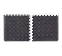 Unicomfort Tapis Anti Fatigue - 2 Pièces d'Angle - 60 x 60 x 1.5CM - Tapis de Travail pour les Professions Debout - Favorise la Circulation Sanguine - Réduit la Fatigue - Noir