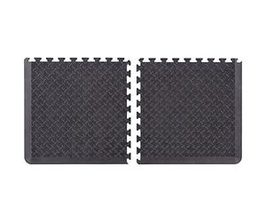 Unicomfort Tapis Anti Fatigue - 2 Pièces d'Angle - 60 x 60 x 1.5CM - Tapis de Travail pour les Professions Debout - Favorise la Circulation Sanguine - Réduit la Fatigue - Noir