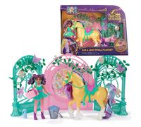 Unicorn Academy, Ava Doll and Colour-Change Leaf Unicorn Stall Playset with 15 A