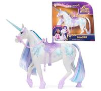 Unicorn Academy Glacier - Licorne Originale de Layla sur la série Netflix - avec véritable crinière et Queue - Bride et Selle Amovibles - Brosse - pour Enfants à partir de 4 Ans