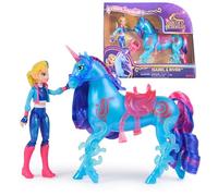 Unicorn Academy - Isabel et licorne River avec véritable crinière et queue et brosse, env. Figurines originales de 12 cm pour les enfants à partir de 4 ans