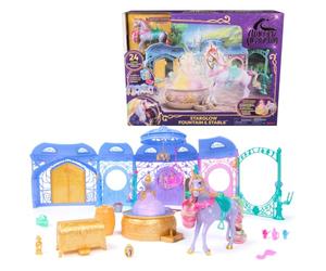 Unicorn Academy - L'Ecole des Licornes - Playset Écurie Magique Et Wildstar | Écurie 1 Mètre De Long - Fontaine Magique Sons Et Lumières - Licorne Wildstar Exclusive Et 24 Accessoires - Piles - Dès 4 Ans