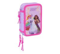 Unicorn ACADEMY - Trousse scolaire avec 37 outils inclus, trousse pour enfant, idéale pour enfants de 5 à 14 ans, confortable et polyvalente, qualité et résistance, 12,5 x 5,5 x 19,5 cm, lilas, M