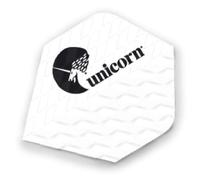 Unicorn Ailettes de fléchette | Design ondulé texturé Blanc | Forme Plus Standard | Polyester Pet Durable 75 microns