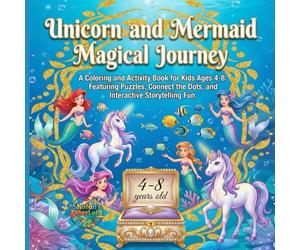 Unicorn and Mermaid Magical Journey: A Coloring and Activity Book for Kids Ages 4-8: Featuring Puzzles, Connect the Dots, and Interactive Storytelling Fun