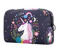 Unicorn are Real Cosmetic Bag for Women Travel Toiletry Bags Large Makeup Handy Pouch Organizer Bag With Zipper, multicolore, 18.5x7.5x13cm/7.3x3x5.1in, Trousse de toilette