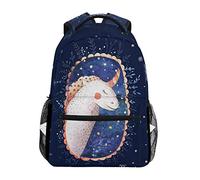 Unicorn Blue Shoulder Backpack Student Bookbags for Travel Kid Girls Boys