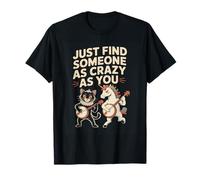 Unicorn Cat Crazy As You Banjo Friends Humour T-Shirt