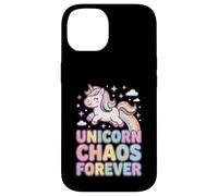 Unicorn Chaos Forever Licorne Pastel Arc en Ciel Coque pour iPhone 14
