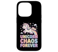 Unicorn Chaos Forever Licorne Pastel Arc en Ciel Coque pour iPhone 14 Pro