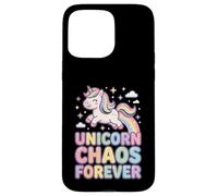Unicorn Chaos Forever Licorne Pastel Arc en Ciel Coque pour iPhone 15 Pro Max