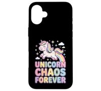 Unicorn Chaos Forever Licorne Pastel Arc en Ciel Coque pour iPhone 16 Plus