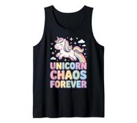 Unicorn Chaos Forever Licorne Pastel Arc en Ciel Débardeur
