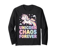 Unicorn Chaos Forever Licorne Pastel Arc en Ciel Manche Longue