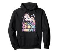 Unicorn Chaos Forever Licorne Pastel Arc en Ciel Sweat à Capuche