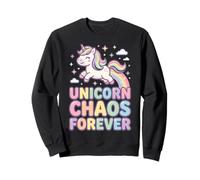 Unicorn Chaos Forever Licorne Pastel Arc en Ciel Sweatshirt