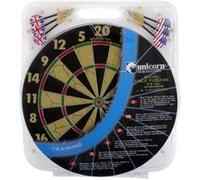 UNICORN Coffret Cible Flockée Diametre 43 cm Avec 6 Fléchettes Ailettes