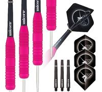 Unicorn Core Plus Jeu de fléchettes à Pointe en Acier avec Corps en Laiton caoutchouté Lisse et Confortable Rose 22 g