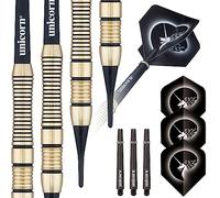 Unicorn Core Plus | Style 1 | Fléchettes à Pointe Souple en Laiton Unisexe, doré/Noir, 16 g